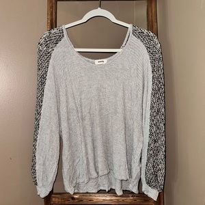 grey long sleeve top